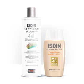 Slika Paket ISDIN Micellar Solution 4 u 1 + Fusion Water COLOR Light SPF 50